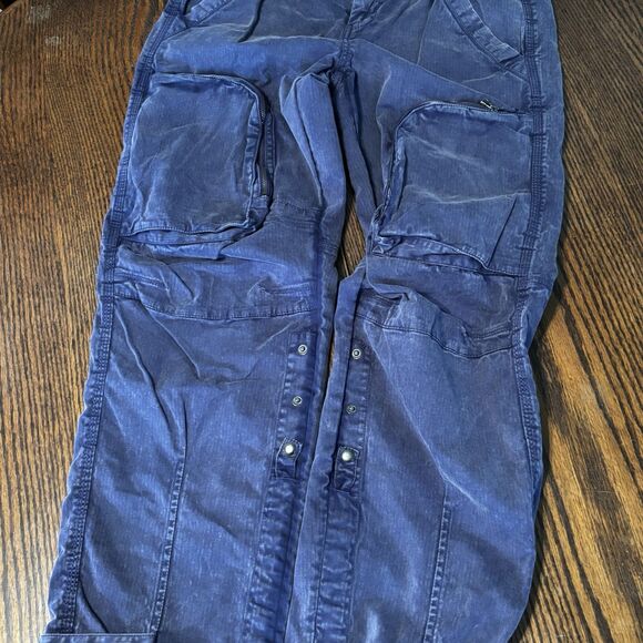 We The Free Can't Compare Slouch Pants Womens XS  Zip Pockets Buckle Cargo Blue - Picture 7 of 16